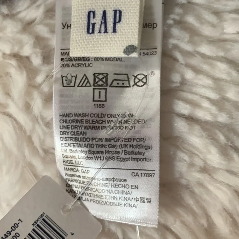 NWT Gap Navy Blue/Grey Stars Oversized Wrap with Fringe